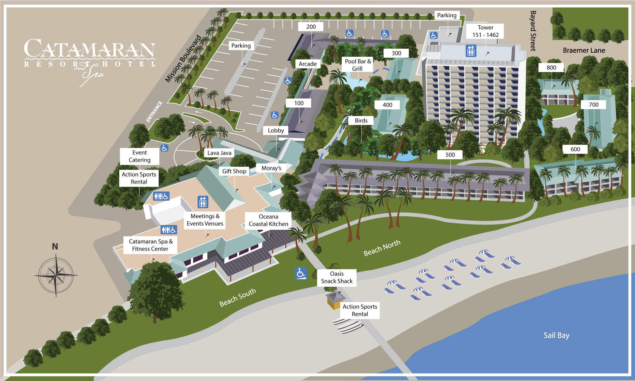 catamaran hotel map