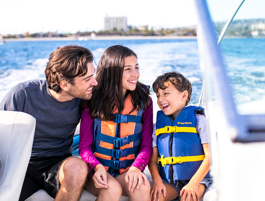 Family taking boat ride on Mission Bay