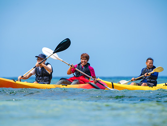 Group of adults kayaking