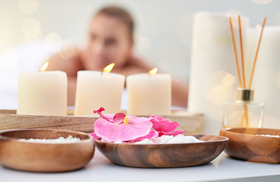 Woman relaxing and getting a massage