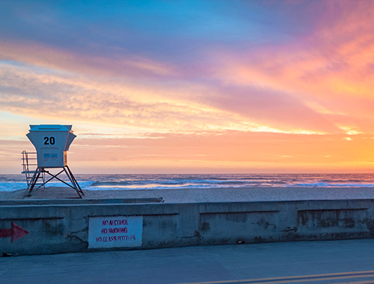 Mission Beach at sunset