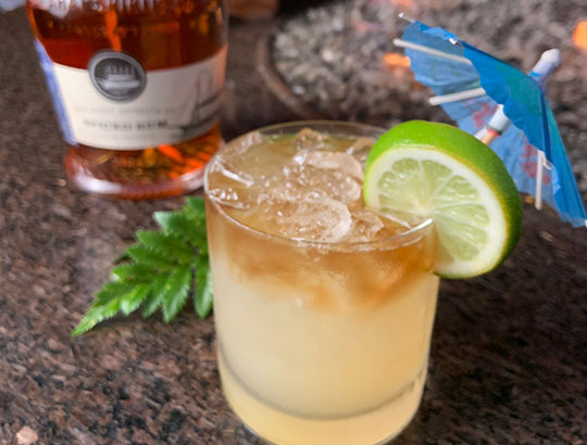 Signature Rum drink overlooking Mission Beach