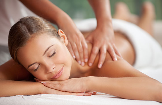 Woman relaxing during a massage