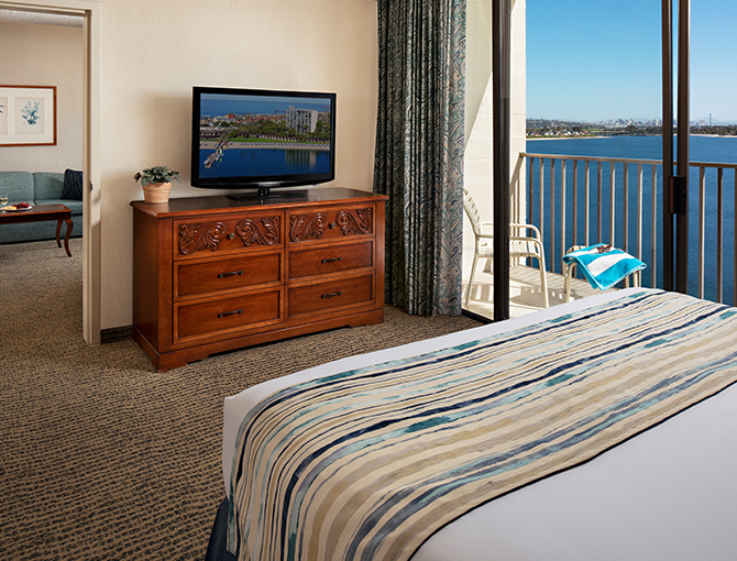 Bedroom looking out over Mission Bay