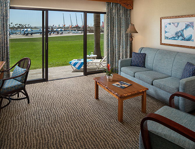 Bay Front Suite Living area overlooking Mission Bay