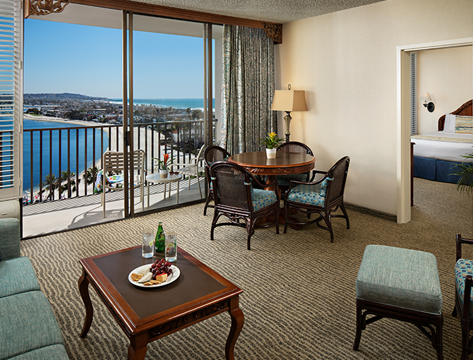 Interior of a Bay View Suite overlooking Mission Bay