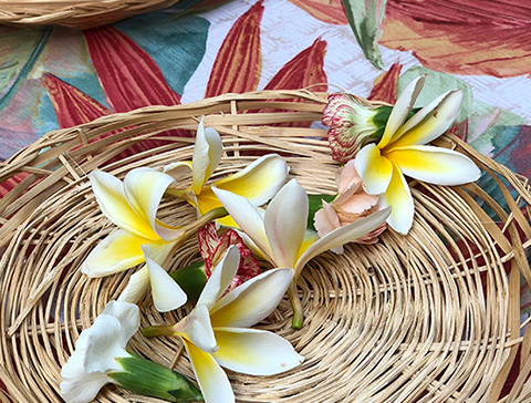 Handmade lei making at the Catamaran Resort Hotel on Mission Bay