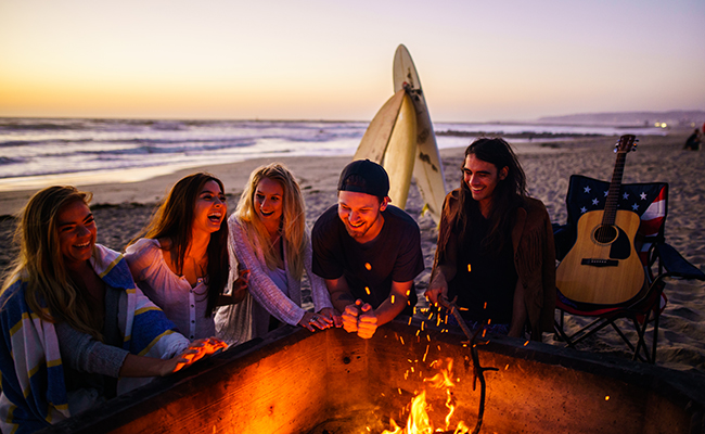 Beach Bonfire a favorite San Diego activities for social distancing on your vacation