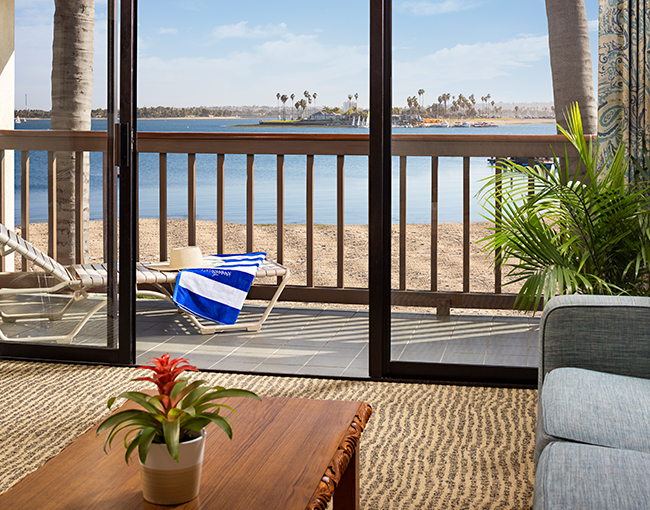 Bayfront sutie patio overlooking Mission Bay, San Diego