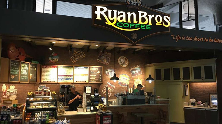 Ryan Brothers Coffee, a local business food vendor is available at Lava Java at the Catamaran Resort Hotel