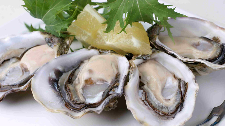 Oysters from Pacific Shellfish Seafood, one of the local business food vendors of the Catamaran Resort Hotel