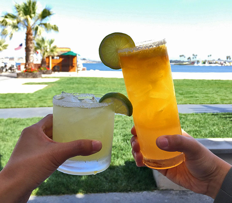 Cocktails at the bay at the Catamaran Resort Hotel by Pacific Beach, San Diego, CA