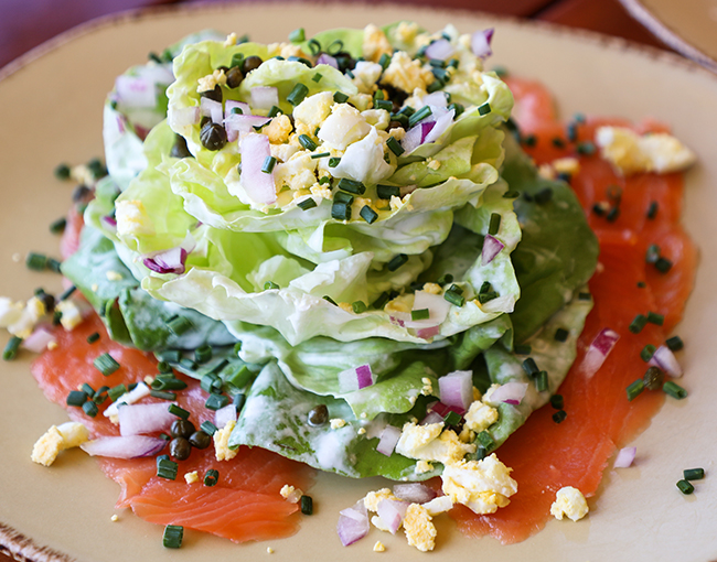 Smoked Salmon blue cheese salad