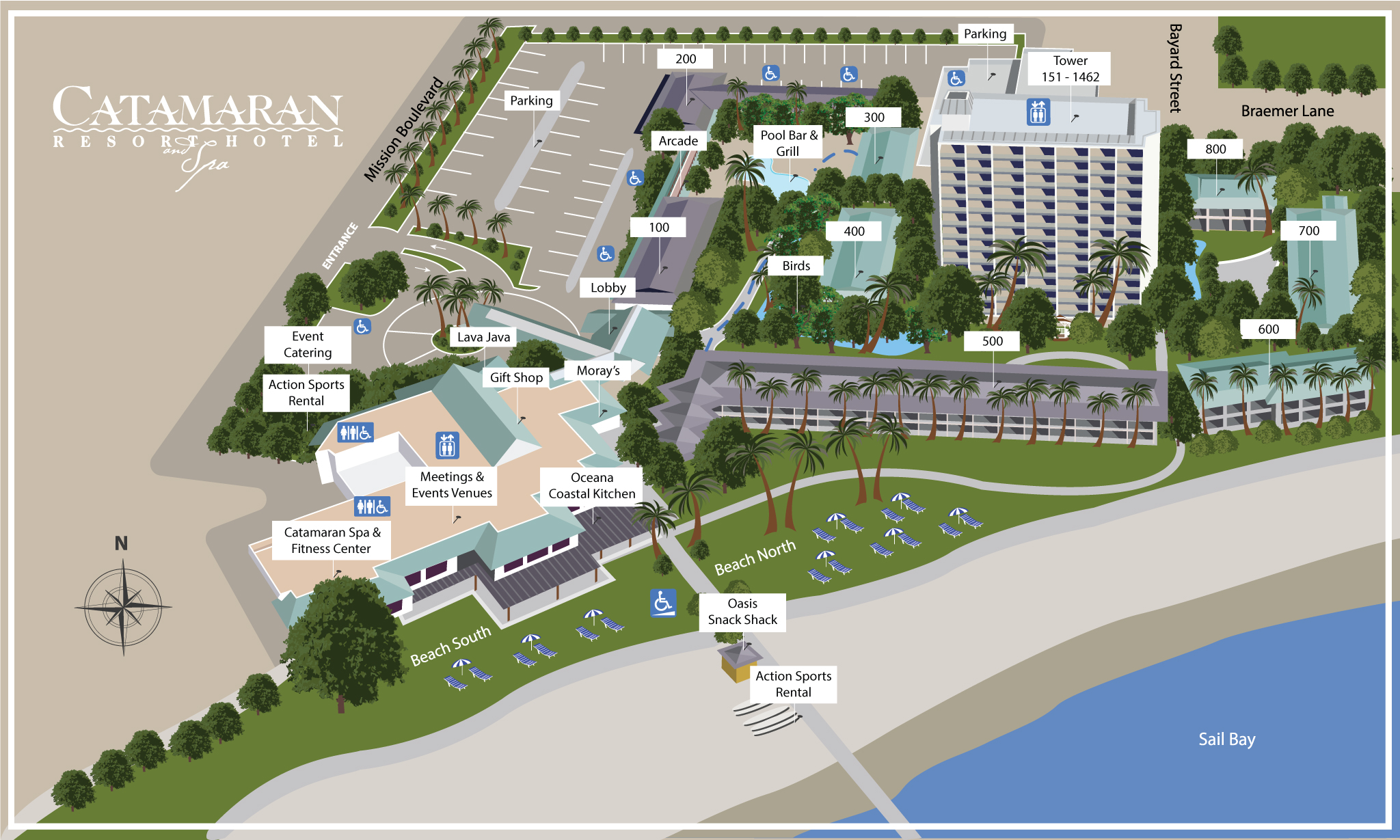 Catamaran Resort Hotel Property Map