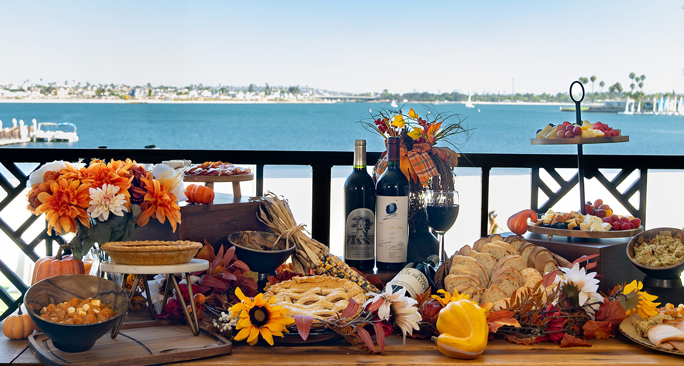 Thanksgiving Buffet with views of Mission Bay at the Catamaran Resort Hotel in San Diego