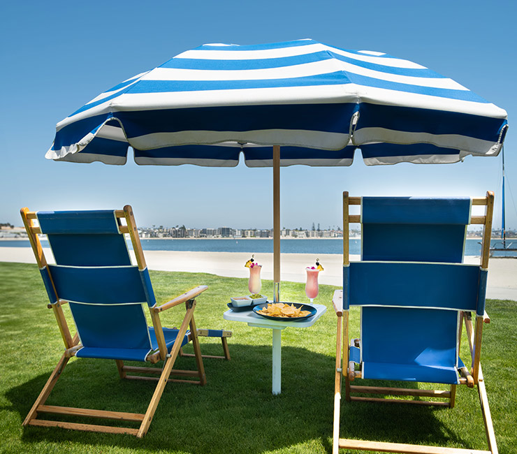 Bayside Lounge, Bites, and Sips on Mission Bay at the Catamaran Resort Hotel.