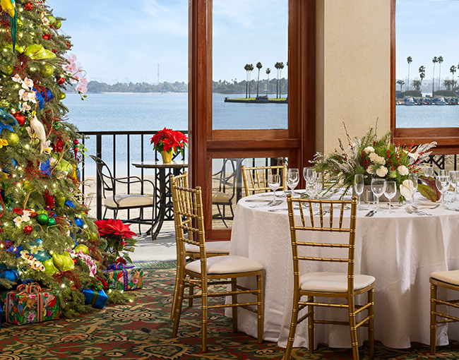 Holiday event set up in the Aviary Room