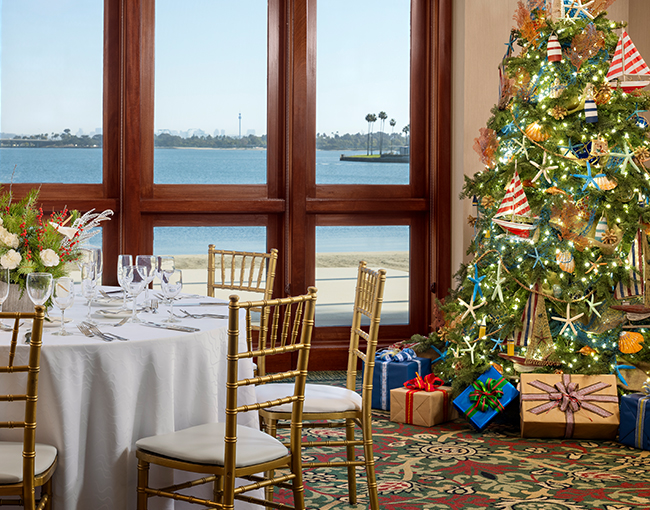 Holiday event set up in the Boardroom
