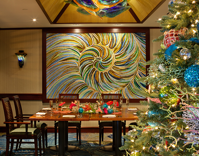 PDR Room at Oceana decorated for the holidays