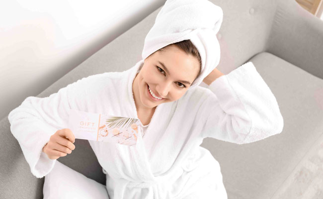 Spa guest with a Catamaran Spa Gift Card