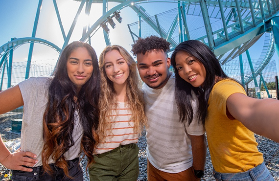 Group of young adults enjoying themselves at SeaWorld
