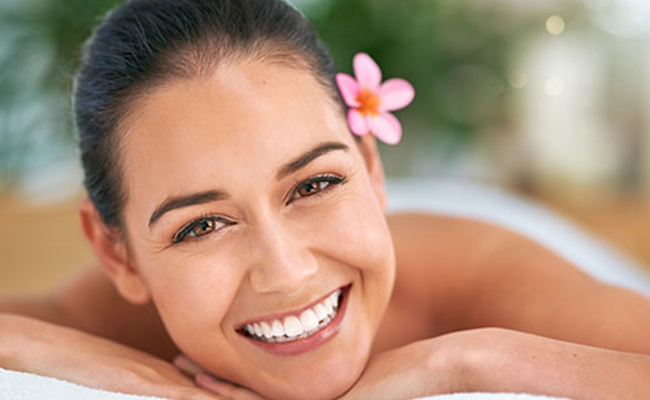 Woman enjoying spa treatment