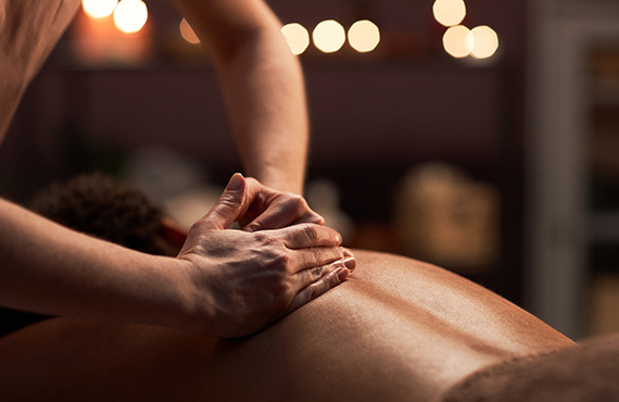 Guest enjoying a massage